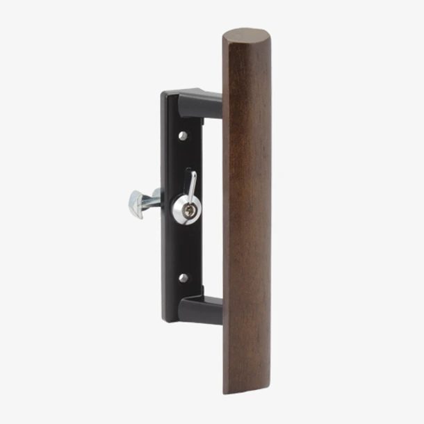 Wood-finish handle with keyed lock