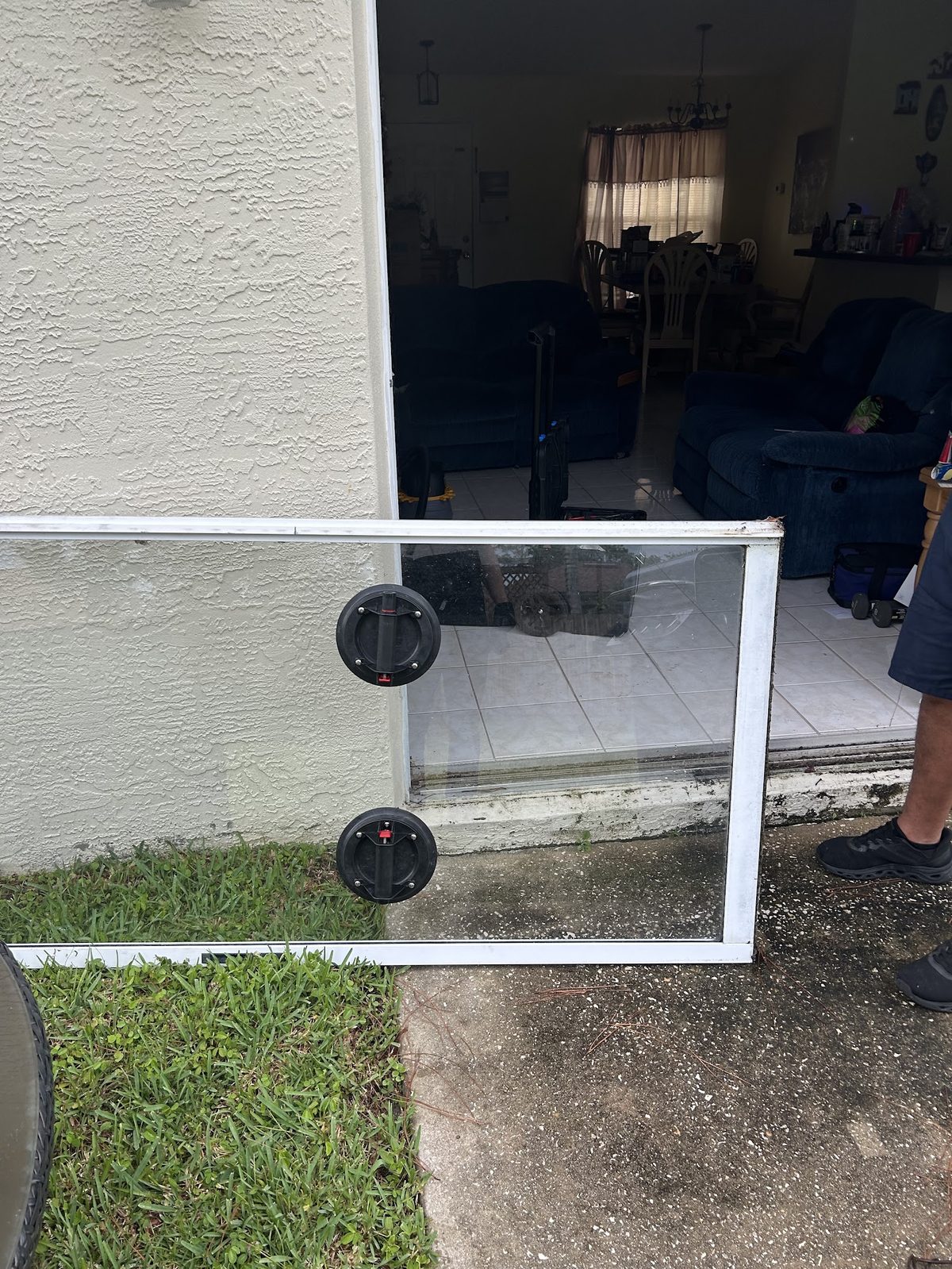 Removing a failed glass panel for replacement
